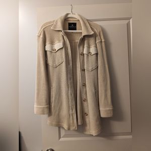 Tan XS Waffle-weave Cardigan